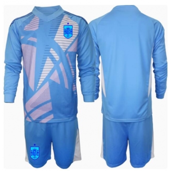 Spagna Portiere Maglia Gara Casa Repliche Europei 2024 Bambino Maniche Lunghe